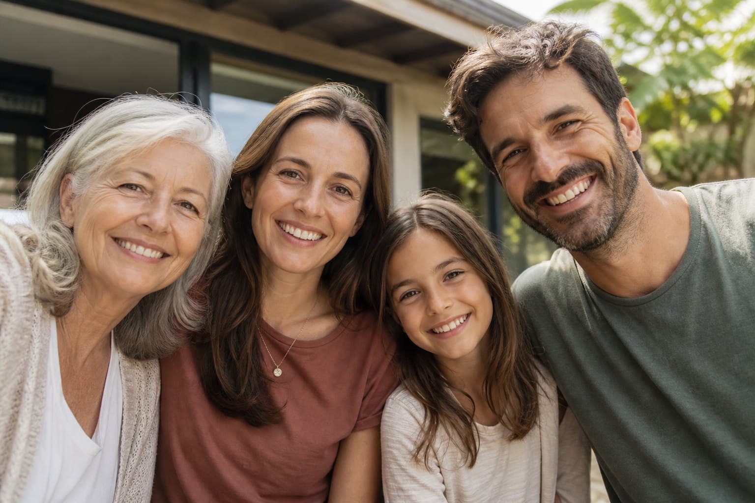 A family smiling together